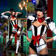 Carnival striped PVC Overbust Corset