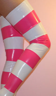 Striped PVC stockings