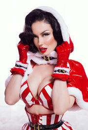 Fur and PVC Christmas Gloves