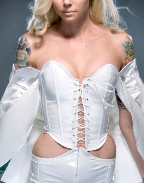 PVC Emma Frost angled overbust corset