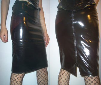 Pencil skirt with a back zipper (free length adjustment)