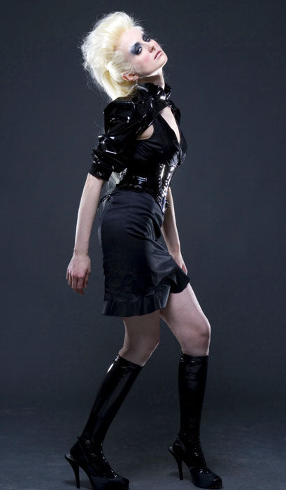 Angled Corset belt with pleated accents