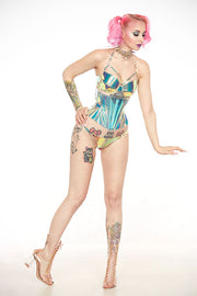 Holographic PVC Harness buckle Bra