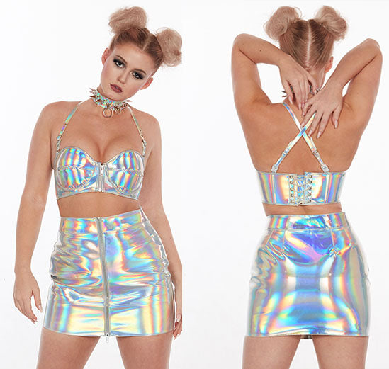 Artifice Products - Holographic PVC Bustier – Artifice Clothing