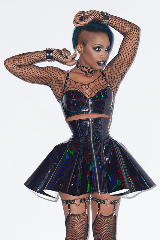 Artifice Products - Holographic PVC Corset Skirt – Artifice Clothing