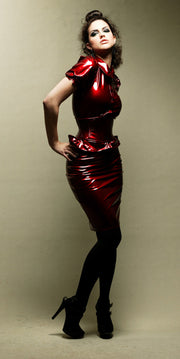 PVC Pencil Skirt with an invisible zipper (free length adjustment)