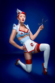 PVC Nurse bra with pleated accents