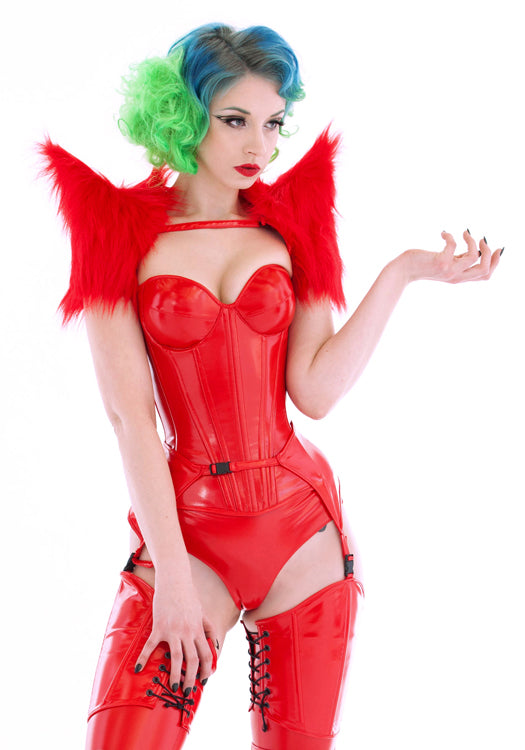 Padded bust cup PVC Overbust Corset
