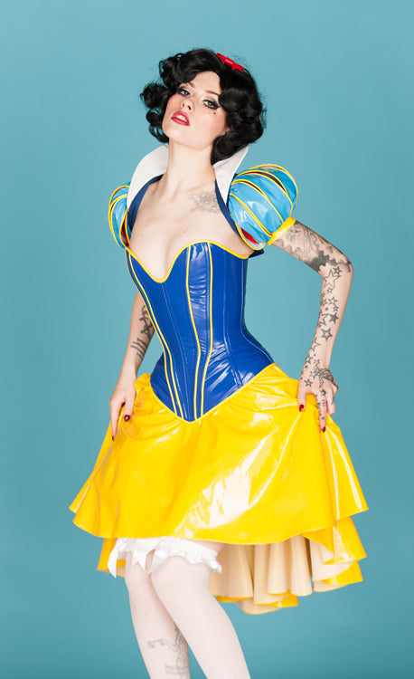 2x3 Snow White Glitter IRON on TRANSFER Decor Heat Vinyl Blue Yellow Glitter  Dress Princess Disney 