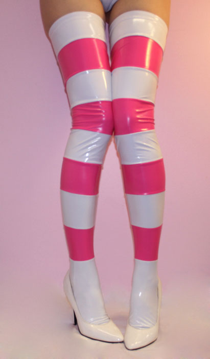Striped PVC stockings