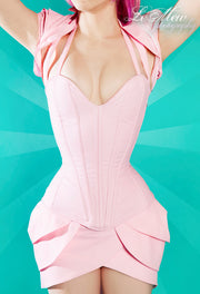 Plunge PVC Overbust Corset with straps
