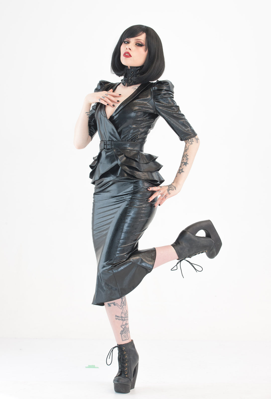 Artifice Products - Victorian PVC belted Jacket – Artifice Clothing